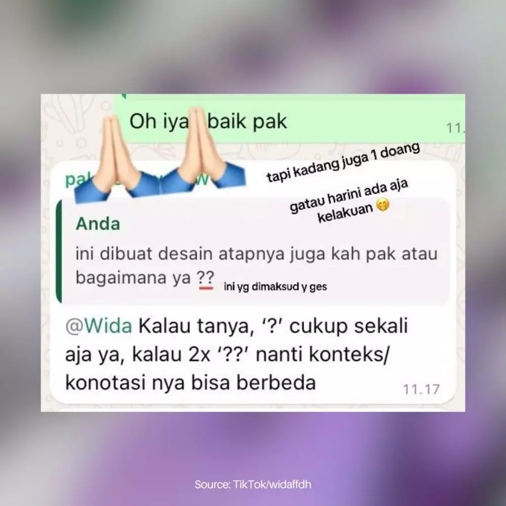 Wanita ditegur tulis tanda tanya © TikTok Wanita ditegur tulis tanda tanya © TikTok