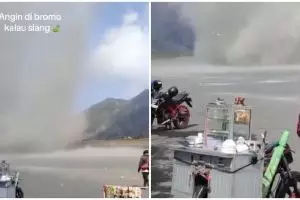Heboh fenomena angin 'tornado' di Bromo ini bikin ngeri, ternyata begini penjelasan TNBTS