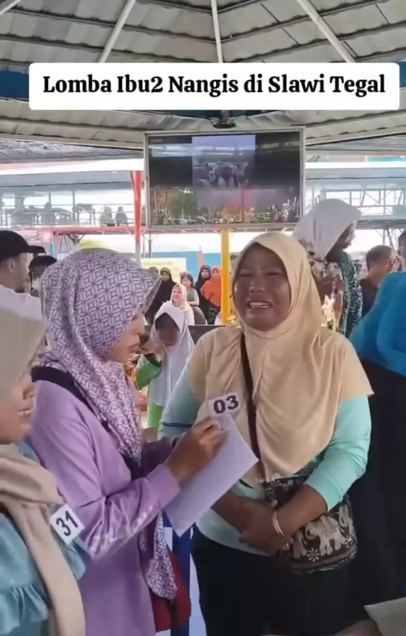 ratusan emak emak nangis di Tegal © TikTok
