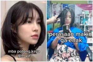 Cewek ini niat potong ala Korean Style malah berakhir menyesal, potret hasilnya jauh dari ekspektasi