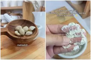 Cuma pakai kemiri dicampur air mawar bisa bikin wajah mulus bebas jerawat, ini cara memakainya