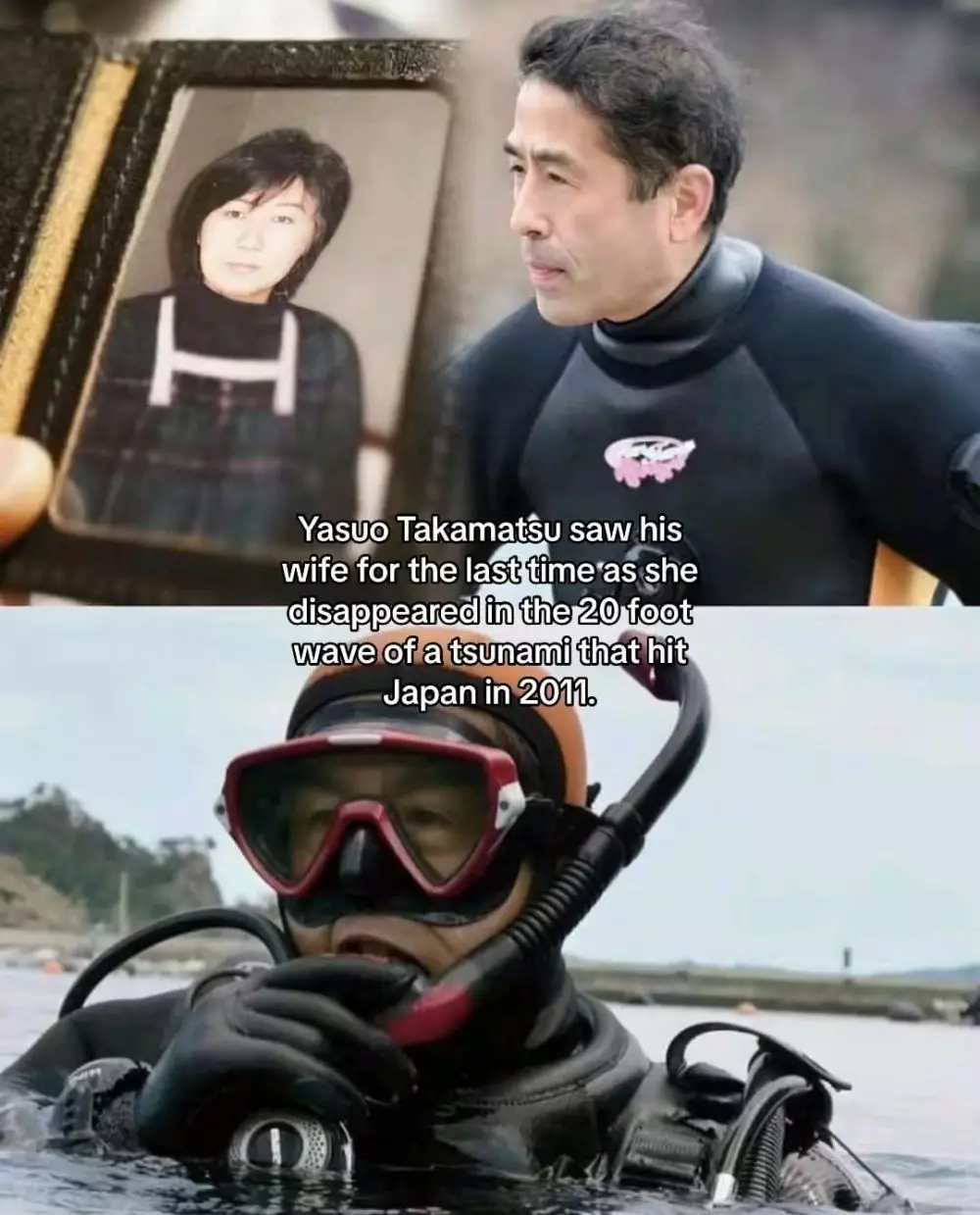 Pria ini rela menyelam 600 kali demi cari jasad istri © TikTok Pria ini rela menyelam 600 kali demi cari jasad istri © TikTok