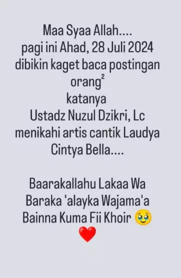 Heboh kabar Laudya Cintya Bella menikah © berbagai sumber