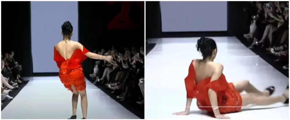 naura ayu bangkit dari jatuh di catwalk © berbagai sumber