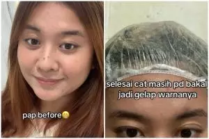 Cewek ini niat semir rambut sendiri biar lebih gelap tapi berakhir zonk, endingnya mirip rambut jagung