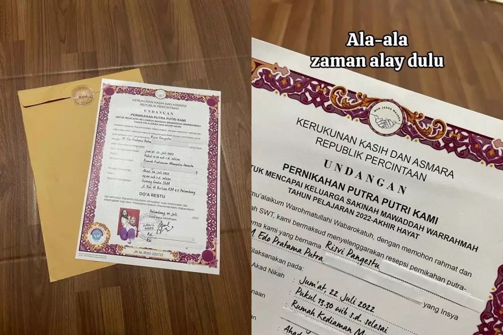 undangan nikah mirip ijazah  © 2024 TikTok