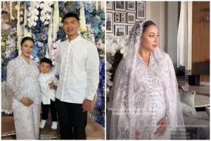 5 Detail makeup Nikita Willy saat acara tasyakuran kehamilan, glowingnya pancarkan aura mahal