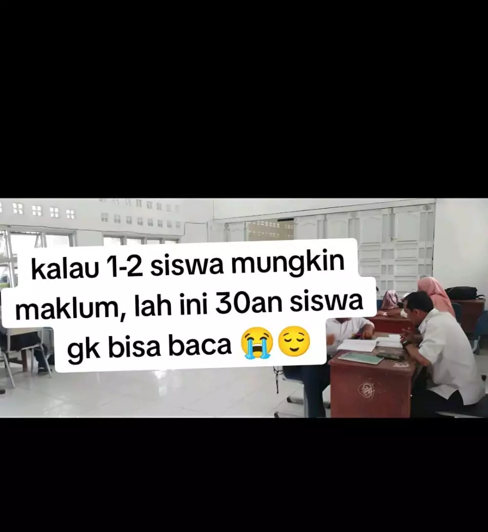 banyak murid SMP yang belum bisa membaca © TikTok
