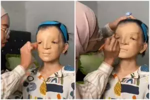 MUA ini berhasil rias cewek dengan bentuk wajah kurang sempurna, hasil makeup-nya banjir pujian