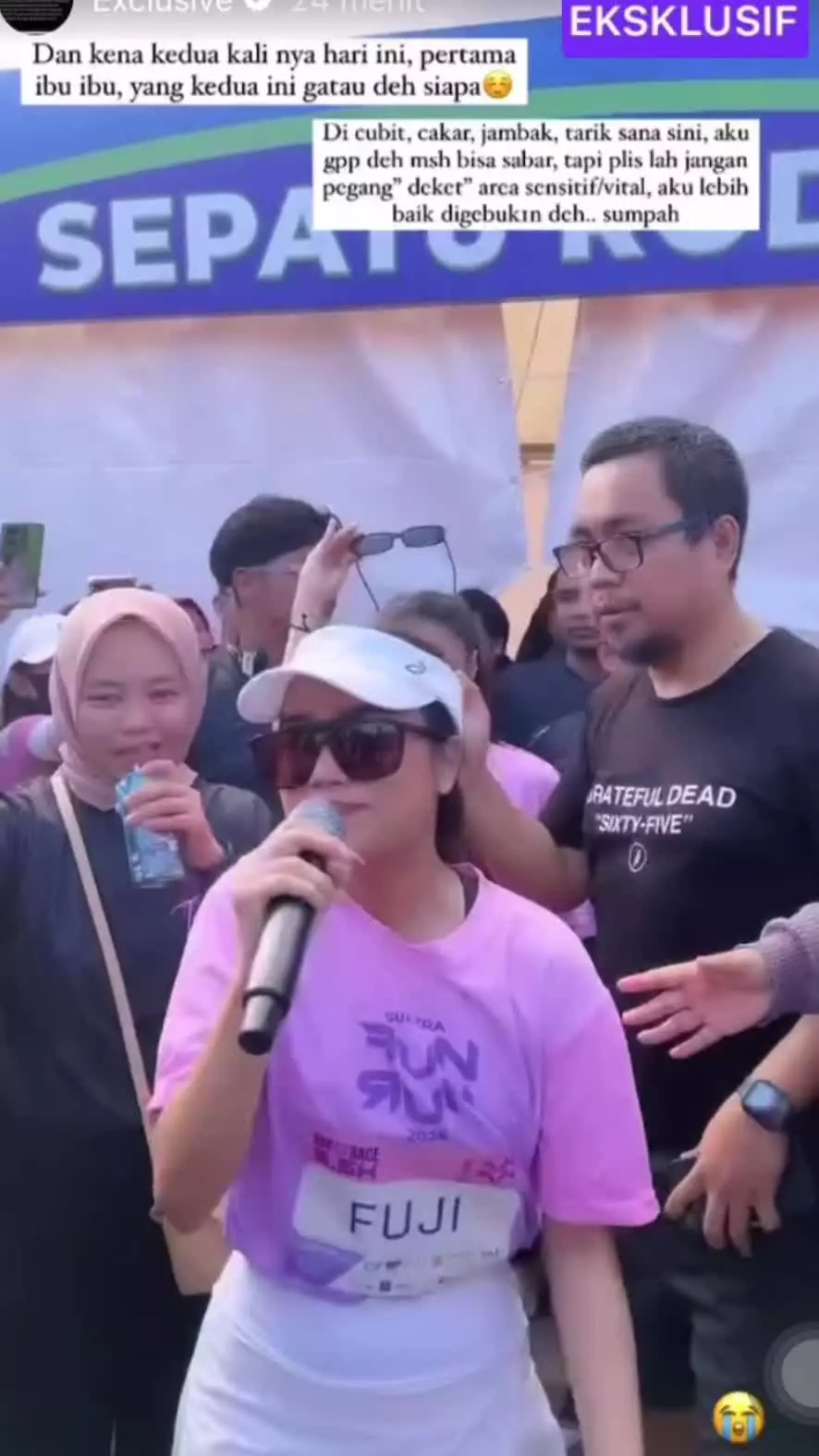 kronologi fuji dikerubung emak emak di garis finish © berbagai sumber