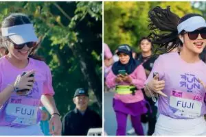Kronologi Fuji dikerubung emak-emak di garis finish saat lari, ungkap sampai sentuh area vital