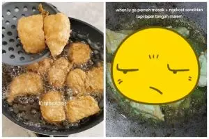 Anak kos ini ngide goreng tahu pakai 1 bahan dapur agar wangi, jadinya nyeleneh bikin tak selera makan