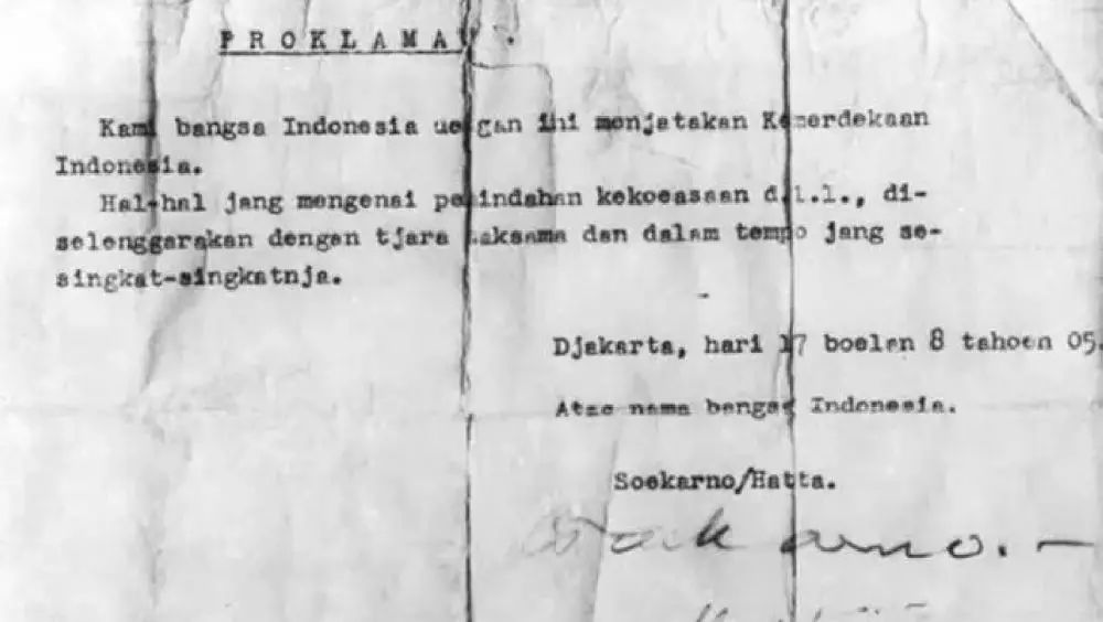 teks proklamasi ada 2 versi Arsip Nasional Republik Indonesia