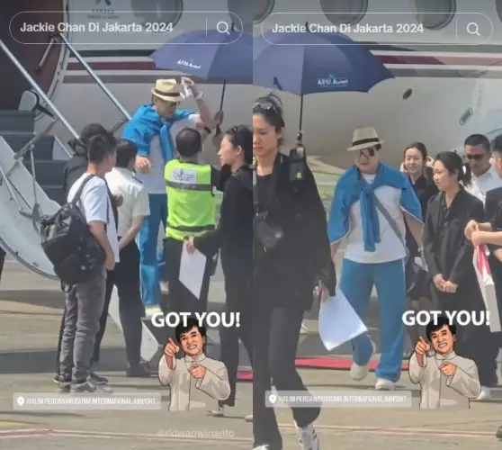 Jackie Chan tiba di Indonesia  © TikTok
