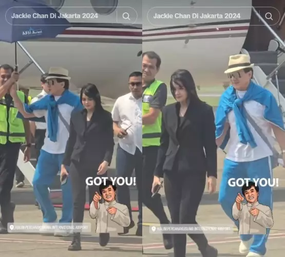 Jackie Chan tiba di Indonesia  © TikTok