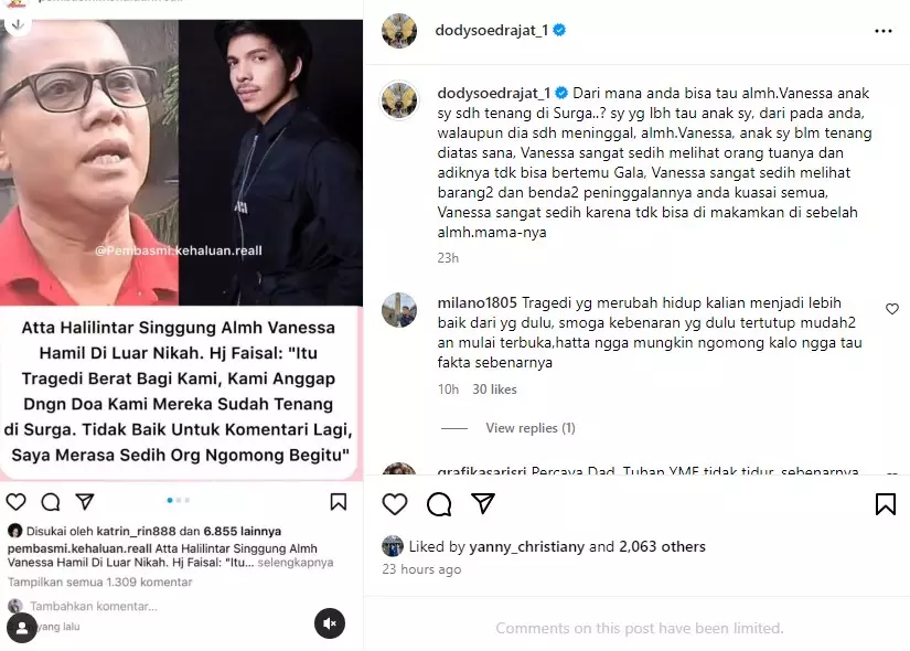 keluarga Haji Faisal barang peninggalan Vanessa © Instagram
