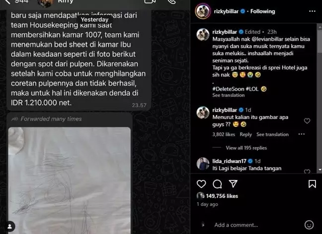 Rizky Billar kena denda gegara anak © Instagram Rizky Billar kena denda gegara anak © Instagram