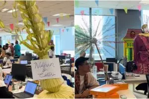 Momen kantor disulap bak acara nikahan saat rayakan kemerdekaan ini seru abis, temanya adat Betawi