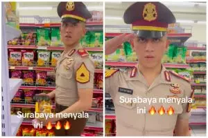 Momen lucu taruna ketahuan jajan Yupi ini ekspreksinya bikin salfok, warganet: Takut diambil permennya