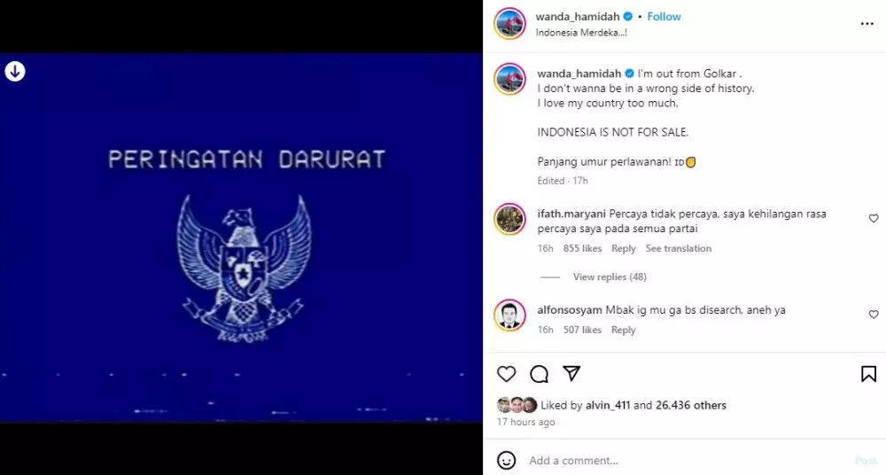 Wanda Hamidah mundur dari Golkar © Instagram