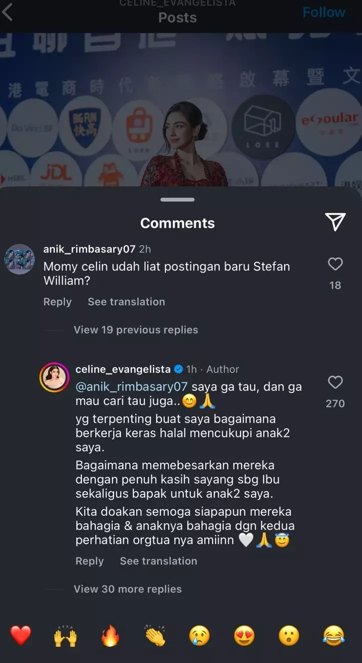reaksi Celine Stefan punya anak © Instagram reaksi Celine Stefan punya anak © Instagram