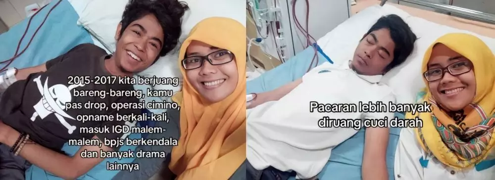 wanita Semarang temani pasangannya cuci darah © TikTok