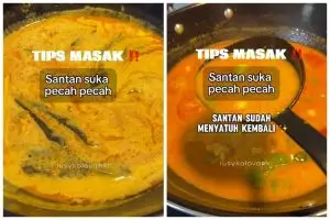 Jangan cuma diaduk, ini trik mencegah santan pecah saat dimasak