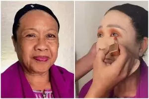 Transformasi makeup nenek 70 tahun dirias pengantin ini jadi mirip Barbie, tampak 15 tahun lebih muda