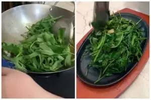 Trik menumis kangkung tanpa air ini hasilnya tetap hijau dan matang sempurna