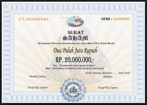 Contoh surat berharga, pengertian, jenis, dan fungsinya