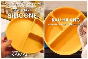 Kinclong dan bebas bau tengik, begini trik cuci wadah makanan silikon pakai tambahan 1 bahan dapur
