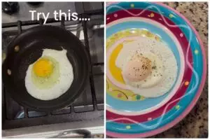 Tanpa perlu banyak minyak, ini trik bikin telur mata sapi agar bentuknya cantik dan kuningnya utuh
