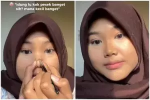 Cara kontur hidung pesek dan kecil jadi auto mancung pakai teknik khusus, hasilnya bak difiller
