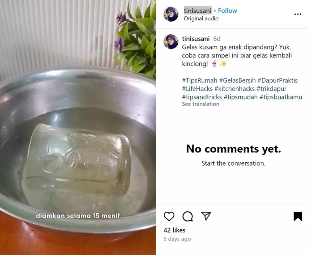 trik cepat hilangkan noda kusam di gelas kaca © Instagram trik cepat hilangkan noda kusam di gelas kaca © Instagram