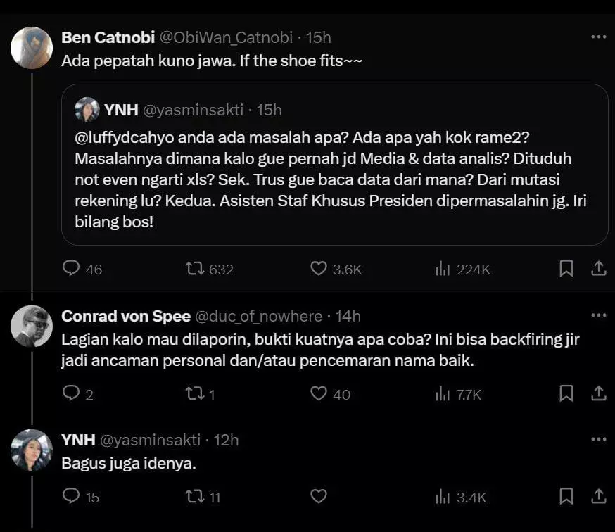 Yasmin Nur Asisten stafsus Presiden akhirnya meminta maaf dari berbagai sumber