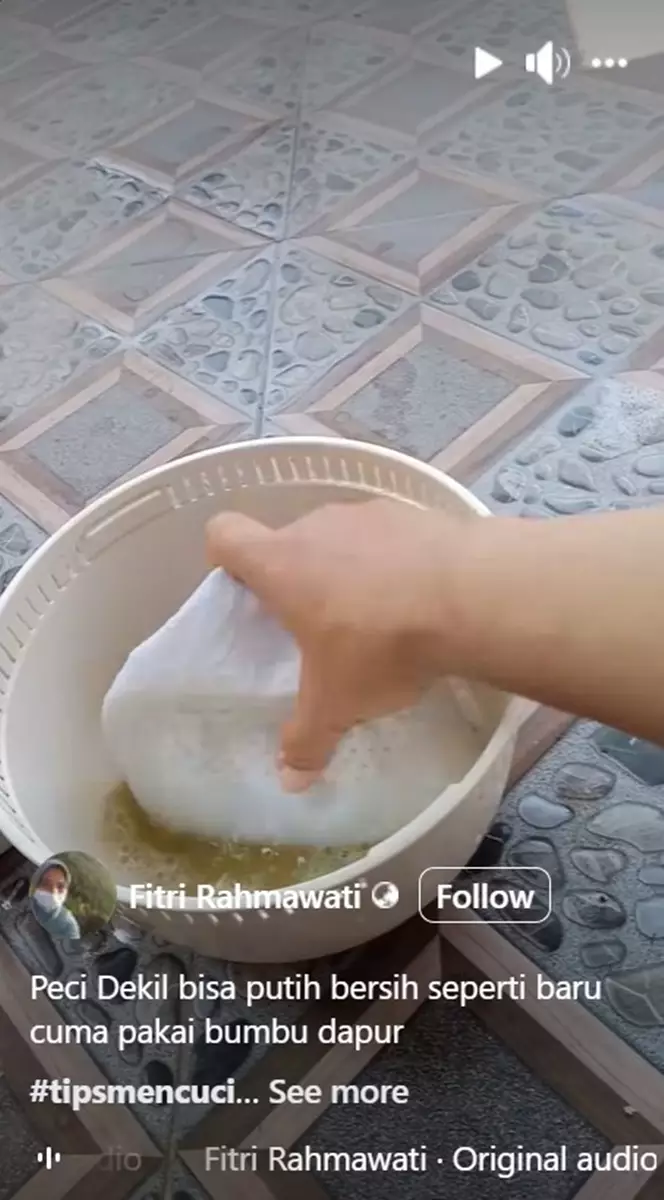 cara cuci peci kusam dan penuh noda hitam © Facebook