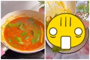 Padahal kuahnya udah enak, aksi wanita masak asam padeh ini isiannya bikin selera makan menurun