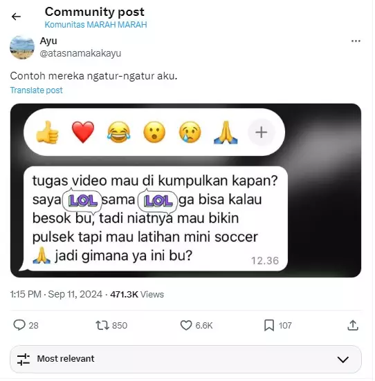 curhatan miris guru tidak dihargai siswa © X