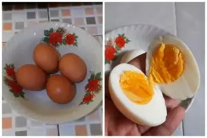 Cara merebus telur tanpa bahan tambahan agar tidak overcooked dan kuningnya tetap cantik di tengah