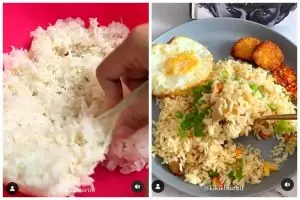 Trik masak nasi goreng ambyar meskipun teksturnya pulen, mudah dan nggak perlu disimpan dalam kulkas
