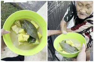 Wanita ini bagikan sayur tahu buatannya untuk tetangga lansia, balasan sang kakek bikin haru