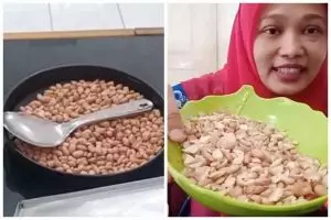 Cara cepat membelah kacang untuk peyek agar bentuknya bagus dan tidak hancur