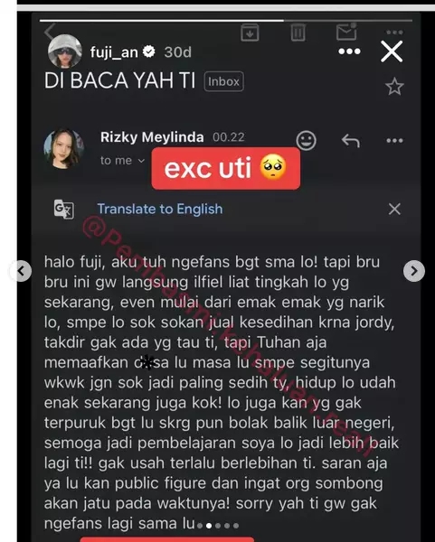 Fuji dicap sombong tak terima Joddy berbagai sumber