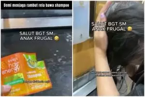 Momen kocak perjuangan cewek biar rambutnya nggak lepek ini niatnya bikin geleng-geleng kepala