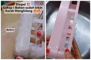 Tanpa sitrun, ini cara bersihkan rak piring plastik berlumut dan berkerak cuma dengan 1 bahan dapur
