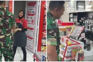 Momen anggota TNI kunjungi minimarket tempat putrinya bekerja, warganet puji kesederhanaan si anak