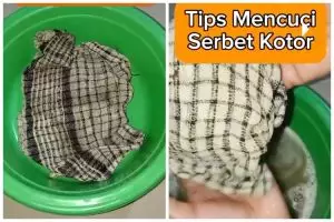 Bersih tanpa disikat, cara mencuci serbet kotor dan hitam ini auto kesat pakai 1 bahan dapur