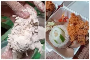 Cara melapisi daging ayam dengan tepung agar menempel sempurna, hasilnya keriting dan tetap lembut