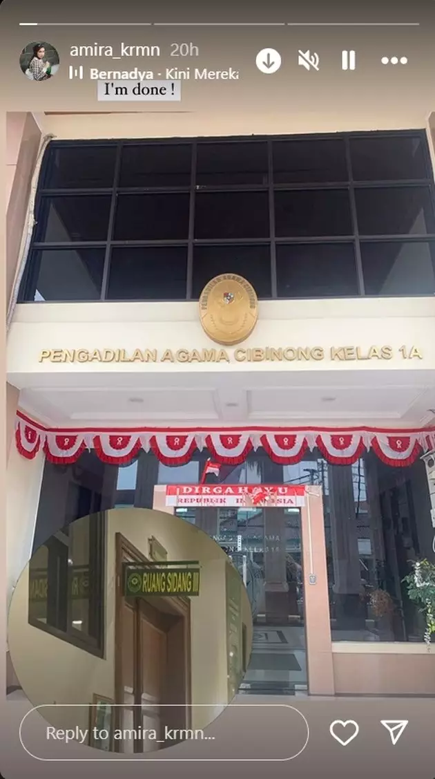 unggahan Amira Karaman di Pengadilan Agama © Instagram