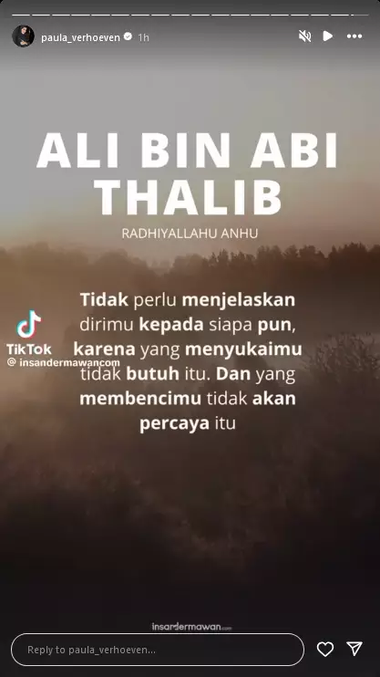 Paula Verhoeven beri respons lewat kata-kata bijak © 2024 Instagram Paula Verhoeven beri respons lewat kata-kata bijak © 2024 Instagram